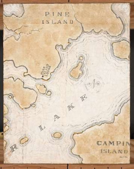 Rustic Map Canvas Art - Arnie Fisk (20 x 24)