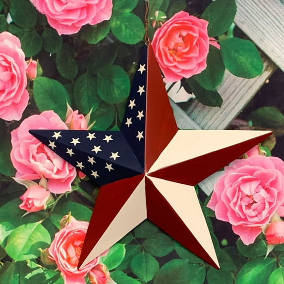 Rustic Metal 3D Barn Americana Stars Patriotic Wall Decoration American Flag Wall Star July 6th Country Americana Star