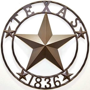 BestGiftEver Metal 24" Circle - Texas 1836 Wall Hanging Decoration Plaque