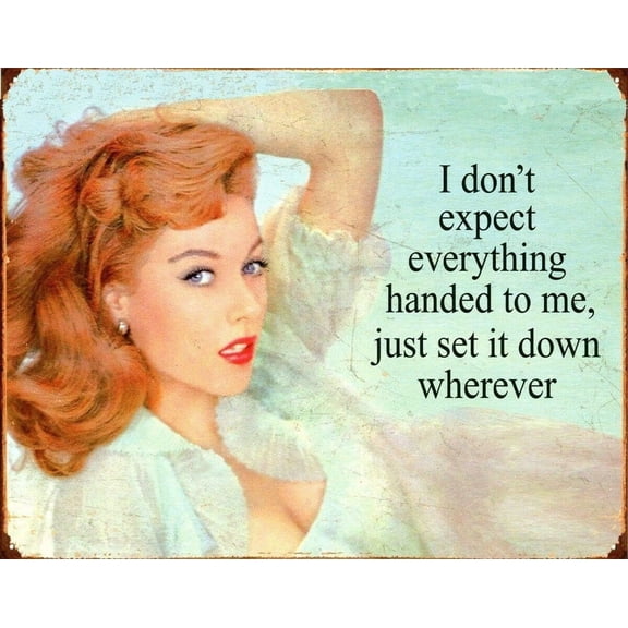 Rustic Metal Decor Vintage Garden Girl Flowers Metel Signs Fun Wall Decor Farmhouse Decor Home Cafe Office Shop Bar Club Murals 8x12 inchTin Sign