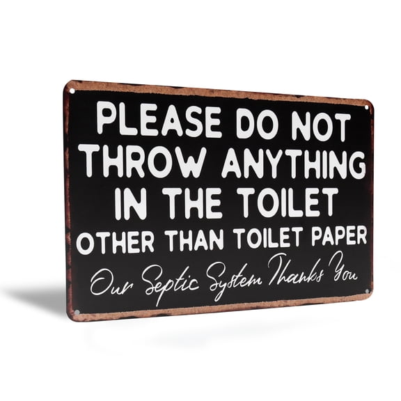 Rustic Metal Do Not Flush Paper Our Septic System Thanks You Sign Farmhouse Bathroom Wall Decor