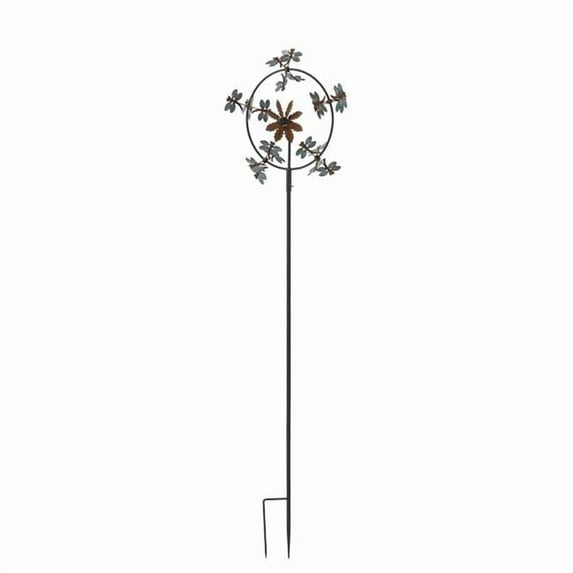 Rustic Metal Dragonfly Spinner Stake - Multi Color