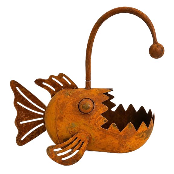 Rustic Metal Fish Planter Whimsical Outdoor Windowsill Planter Pot Rusty Fish Shaped Succulent Holde