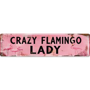 Rustic Metal Flamingo Wall Decor Sign 16x4 Inch for Home