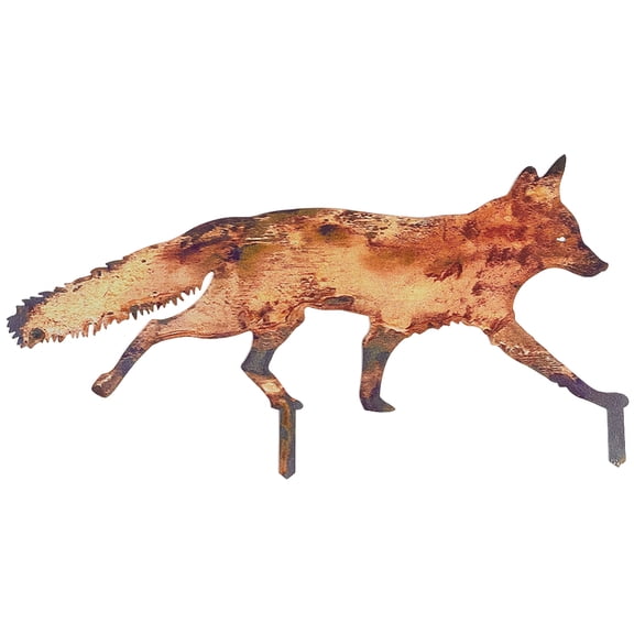 Rustic Metal Fox Garden Decoration Animal Garden Statues Stakes Outdoor Rusty Fox Sculptures Figures