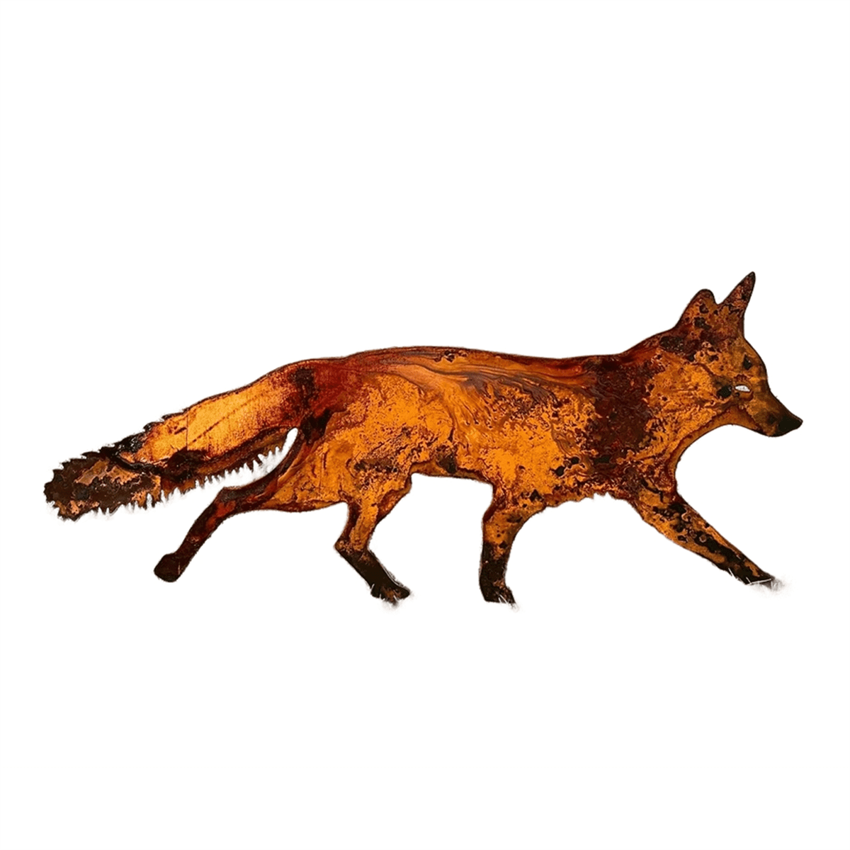 Rustic Metal Fox Garden Decoration with StakesWoodland Animals Yard