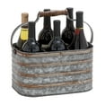 thumbnail image 1 of Benzara 38195 Rustic Metal Galvanize Six Bottle Holder, 1 of 2