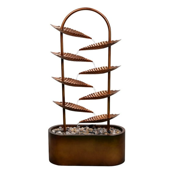 Hi-Line Gift Ltd. Rustic Metal Leaf Fountain - Outdoor