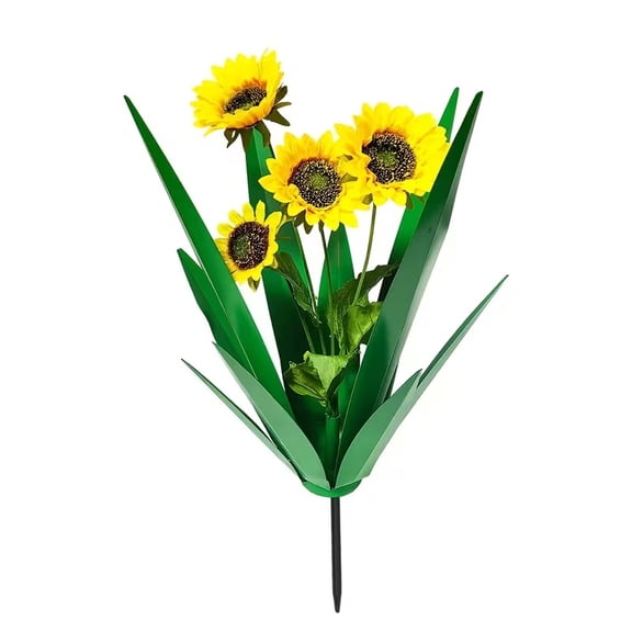 Rustic Metal Outdoor Silk Sunflower - Weatherproof Artificial Flowers for Garden, Weddings, and Terraces