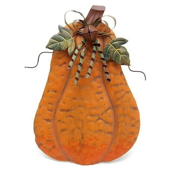 Rustic Metal Pumpkin Garden Statue Indoor Outdoor Decoration Standing Metal Pumpkins Yard Signs for Fall Harvest Decor Thanksgiving Lawn Decoration - (13.5''H)