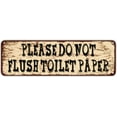 thumbnail image 1 of Rustic Metal Sign Plaque Please Do Not Flush Toilet Paper Vintage Aluminum Wall Decor Retro Tin Sign 4X16 Inch / 10X40 Cm, 1 of 5