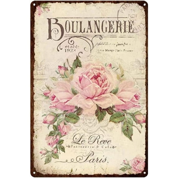 Rustic Metal Signs Rose Metal Tin Sign Vintage Decoration Garage Home Garden Cafes Kitchen Wall Antique Tin Signs 8x6 inch