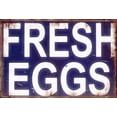 thumbnail image 1 of Rustic Metal Wall Decor Metal Vintage Tin Sign Decor Fresh Eggs Barn Sign Farmer Sign Eggs Sign Chicken Coop Farm Fresh Chicken Metal Tin Sign Wall Plaque for Home Kitchen Bar Coffee Shop 8x6 Inches, 1 of 5