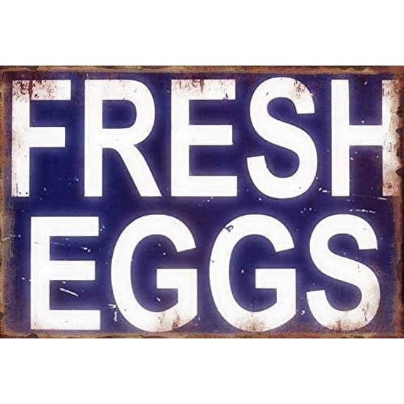 Rustic Metal Wall Decor Metal Vintage Tin Sign Decor Fresh Eggs Barn Sign Farmer Sign Eggs Sign Chicken Coop Farm Fresh Chicken Metal Tin Sign Wall Plaque for Home Kitchen Bar Coffee Shop 8x6 Inches