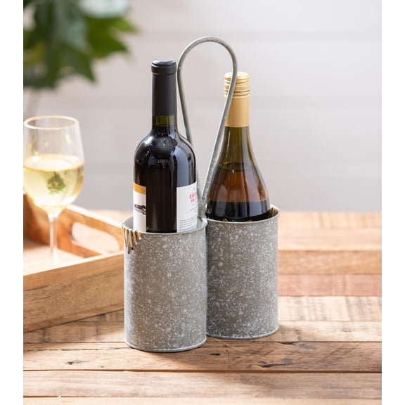 Rustic Metal Wine Holder with Hook