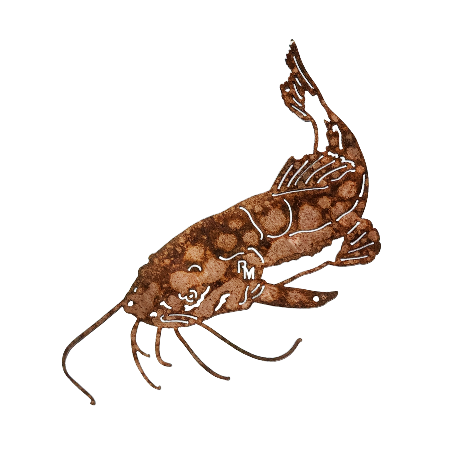 Rustic Metalz Catfish Metal Cabin Art Vintage Catfish Wall Art Decoration Copper Metal Catfish