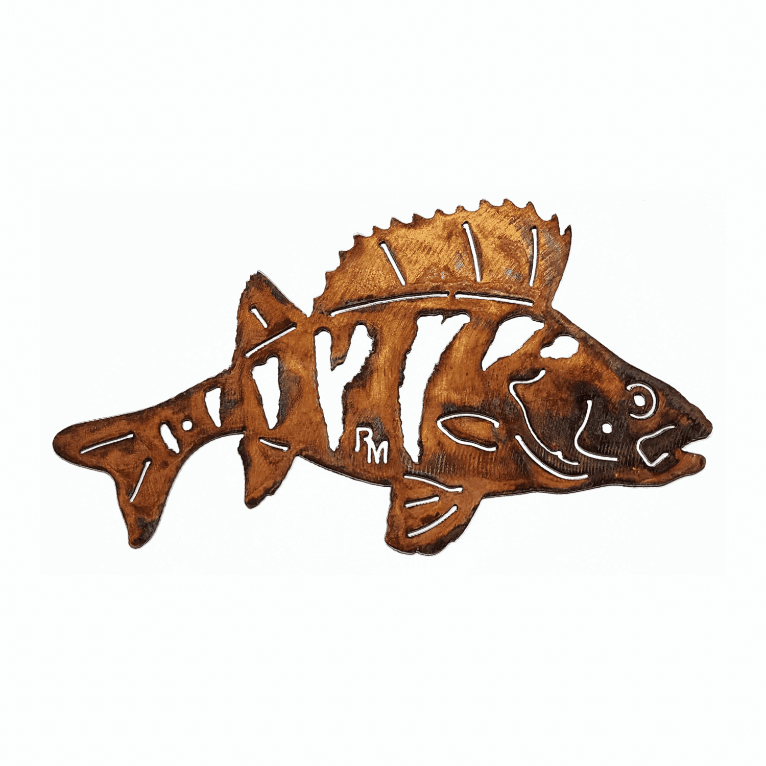 Rustic Metalz Perch Fish Lake House Wall Art Metal Fish Theme Room Wall Hanging Perch Fishing