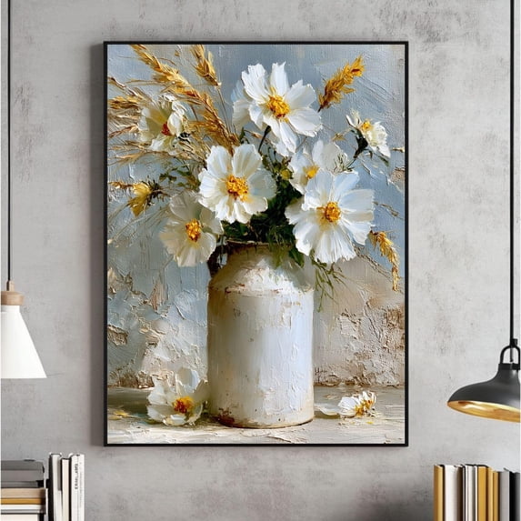 Rustic Milk Can With Wildflowers Poster, Farmhouse, Country Floral ...