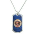 thumbnail image 1 of Rustic Minnesota State Flag Distressed USA Military Dog Tag Pendant Necklace with Chain, 1 of 4