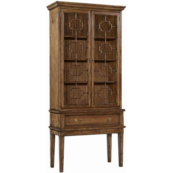 Rustic Modern China Cabinet with Elegant Glass Doors