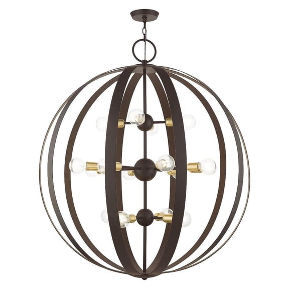 Rustic Modern Farmhouse Sixteen Light Chandelier-Bronze Finish Bailey Street Home 218-Bel-4363193