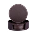 thumbnail image 1 of Rustic Modern Leather Coasters, Luxurious Home Décor For Tabletop Protection, 6 Brown Drink Coasters With Eco-Friendly Moisture Proof Design, Suitable For All Cups And Mugs, 1 of 8
