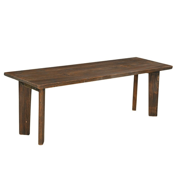 Rustic Modern Solid Wood 60 in. Long Bench | Backless Bench | Dining Table Bench | Dark Brown Color 5 ft. Long Bench | Distressed Finish