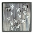 thumbnail image 1 of Rustic Monochromatic Patterned Butterflies Flying Insects Animals & Insects Framed Art Print Wall Art, 17x17, 1 of 7