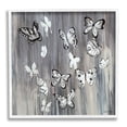 thumbnail image 1 of Rustic Monochromatic Patterned Butterflies Flying Insects Animals & Insects Framed Art Print Wall Art, 17x17, 1 of 7