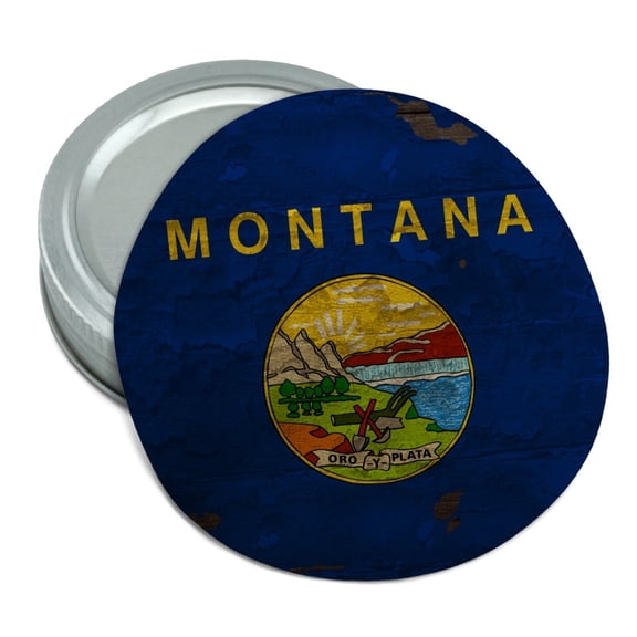 Rustic Montana State Flag Distressed USA Round Rubber Non-Slip Jar Gripper Lid Opener