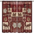 thumbnail image 1 of Rustic Moose Curtains Vintage Rustic Bear Country Cabin Style Living Room Curtains Kitchen Bedroom Blackout Curtains 42x63 Inches 2 Panels, 1 of 6