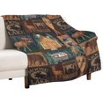 thumbnail image 1 of Rustic Moose Deer Flannel Blankets, Retro Vintage Bear Cottage Country Style Cabin Mountain Farmhouse Throw Bed Blanket for Sofa Chair Bed 60"x80", 1 of 1