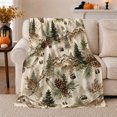 thumbnail image 1 of Rustic Mountain Lodge Autumn, Cozy Rustic Scene, Warm Flannel Blanket for Cabin and Lodge with Detailed Artwork, Animal Lovers Thanksgiving Gift, Rustic Home Decor, 1 of 9