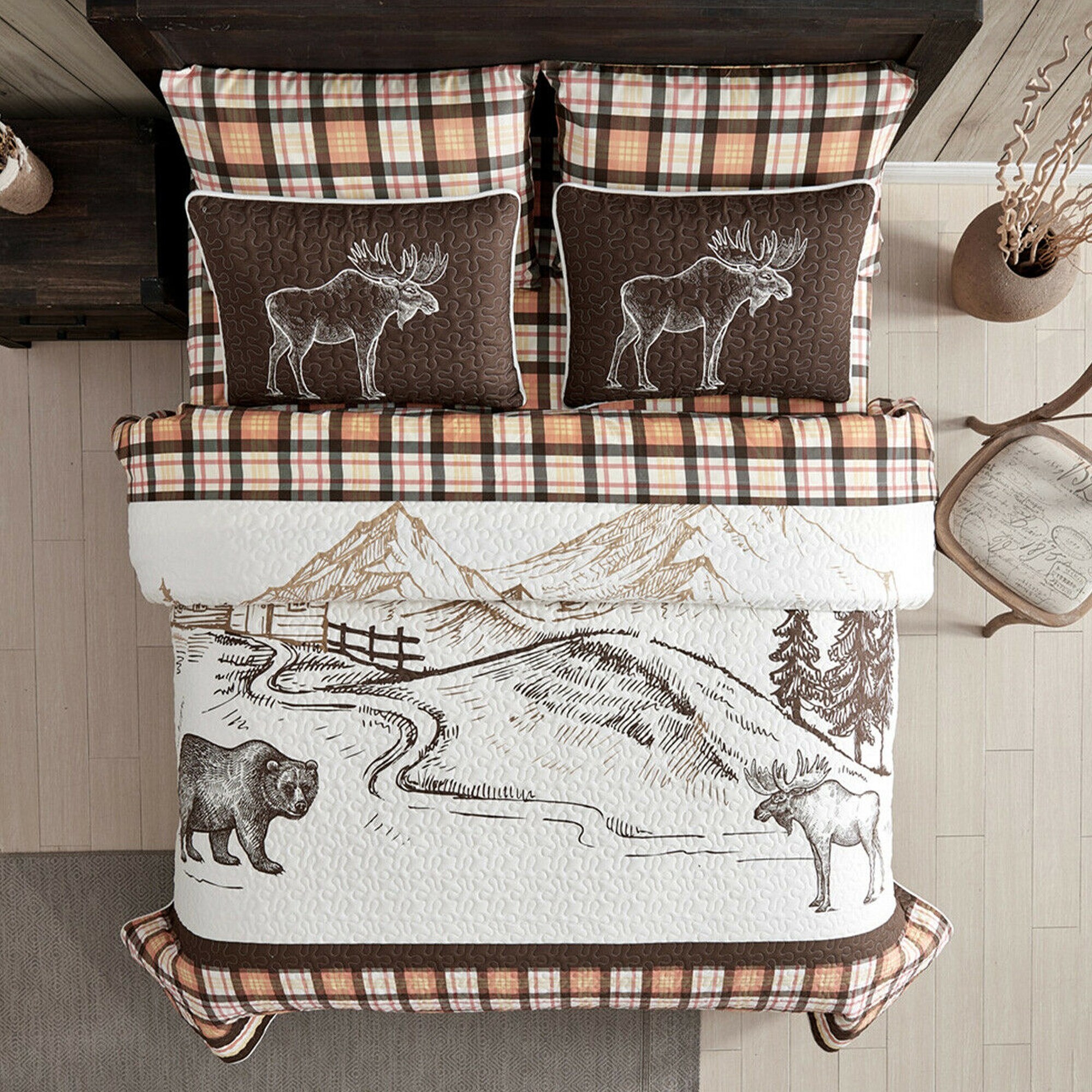 Rustic Mountain Quilt Bed in a Bag Set Full