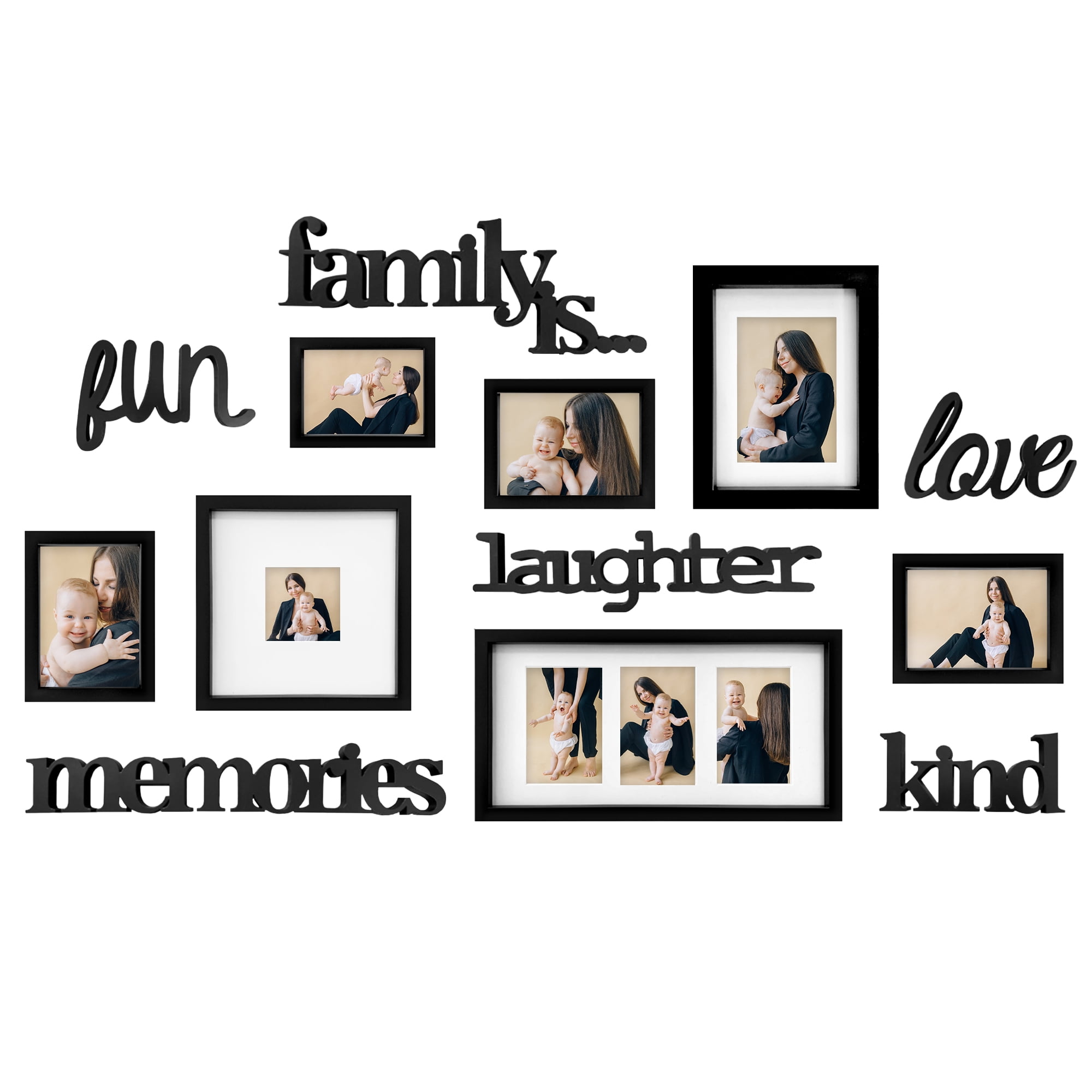HELLO LAURA Family and Love Set Plaque Collage Photo Frame for Memories