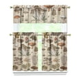 thumbnail image 1 of Rustic Mushroom Print Kitchen Curtains 3-Piece Set 27.5x36in Polyester Fabric Cozy Look Perfect for Thanksgiving Dinner, 1 of 6