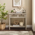 thumbnail image 1 of Rustic Natural Wood Finish Console with 2 Rattan Drawers, 1 of 9