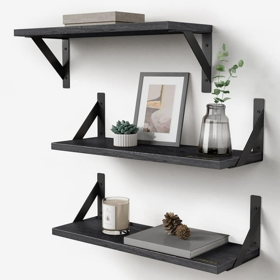 Rustic Natural Wood Shelves - Floating Wall Decor & Storage