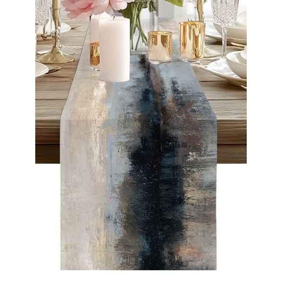 Rustic Nature Table Runners 36 Inches Long Winter Landscape Shoreline Misty Lake Kitchen Dining Table Runner Dresser Scarves for Party Coffee Holiday Party Decor