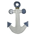 thumbnail image 1 of Rustic Nautical Hand Carved ANCHOR BLUE AND WHITE Boat Ship Fishing Wall Art Tiki Bar Sign, 1 of 1
