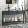 ”Rustic Navy Entryway Console Table with Spacious 60” Long Design