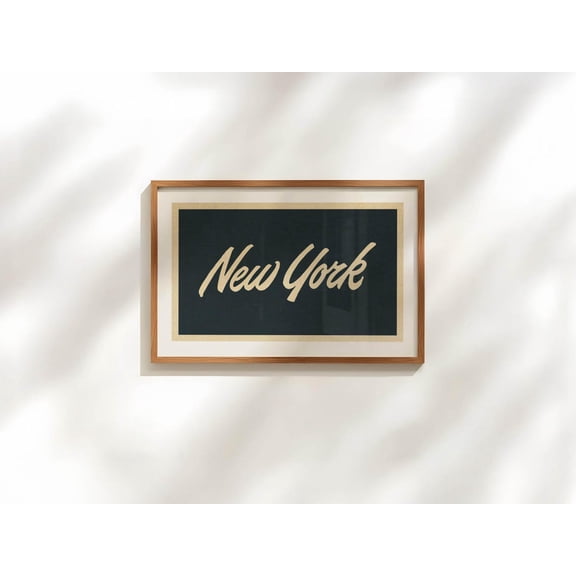 Rustic New York Print Retro NY State Outdoors Wall Art, Stretched Canvas 8x10in