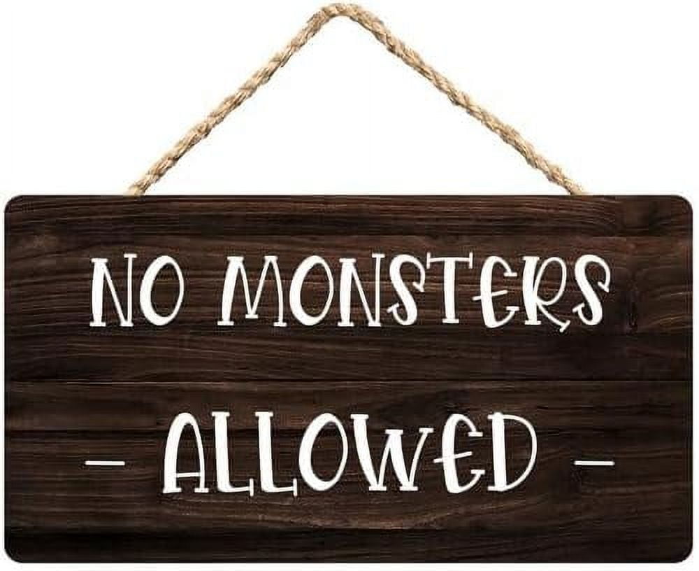 Rustic No Monsters Allowed Wood Decor Sign, Farmhouse Printed Wood ...