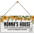 thumbnail image 1 of Rustic Nonna's House Decor Sign, Sunflower Sign, Printed Wood Art Wall Decor, What Happens at Nonna's House, Stays at Nonna's House Sign, Gift for Grandma 5x10 Inch, 1 of 4