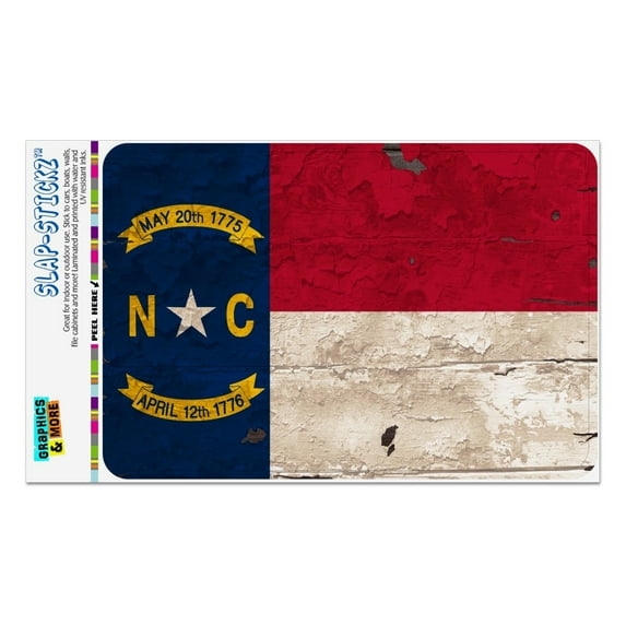 Rustic North Carolina State Flag Distressed USA Home Business Office Sign