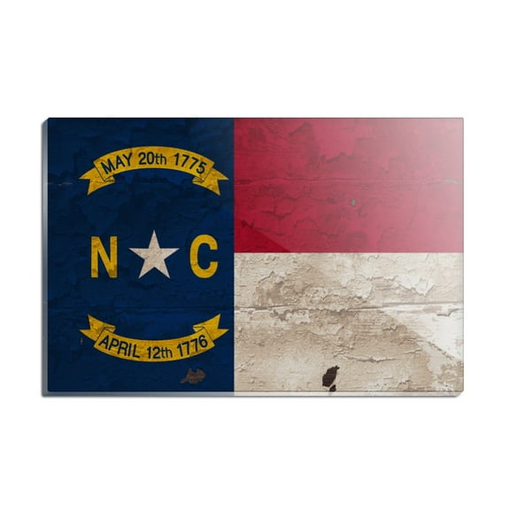 Rustic North Carolina State Flag Distressed USA Rectangle Acrylic Fridge Refrigerator Magnet