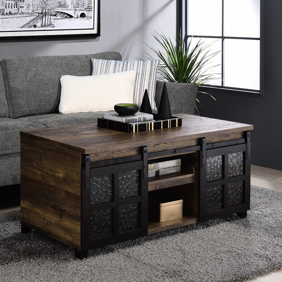 Rustic Oak Appearance - Pull - Out Tray for Convenience - Living Room Decorating - Blend Modern and Rustic