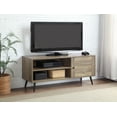 Rustic Oak & Black TV Stand for 46" TVs, Modern Entertainment Center