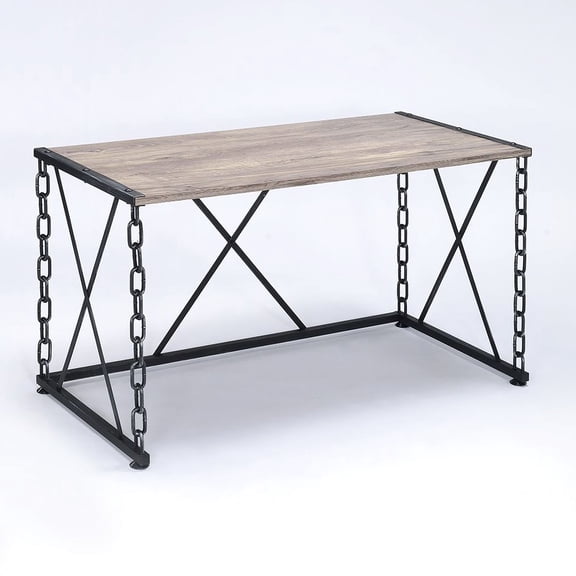 Rustic Oak Color & Chain Frame - Rectangular Design for Work - Hallway or Living Area - Bring Vintage Warmth