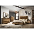 thumbnail image 1 of Rustic Oak Finish King Eastern 3pcs Bedroom Set by Acme Morales 28587EK-3pcs, 1 of 5